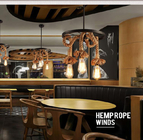 Loft Iron Hemp Rope Chandelier Retro Industrial Light Fixture Dining Room Light(WH-VP-207)