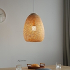 Vintage Bamboo Lamp Dining Room Lighting Simple Pendant Lights for Restaurant Decoration rattan lamp(Wh-WP-64)