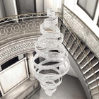 Ring Luxury Staircase Crystal LED Chandelier For Living Room Lobby Large Cristal interior lighting（WH-NC-114)