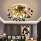 Modern colorful crystal ceiling chandeliers for bedroom living room round Gold ceiling lights(WH-CY-162)
