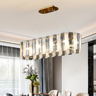 Luxury living room chandeliers blue glass hanging lamp rectangle chandelier kitchen lights hanging(WH-CY-194)