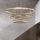 Black Crystal Chandelier For Living Room Long Luxury black chandelier stair(WH-CY-209)