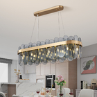 Smoky Gray Glass Chandelier For Living Dining Room Rectangle island chandelier(WH-CY-212)