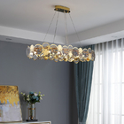 Modern chandelier lighting smoke gray glass round luxury crystal ceiling chandelier lighting(WH-CY-213)