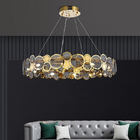 Modern chandelier lighting smoke gray glass round luxury crystal ceiling chandelier lighting(WH-CY-213)