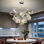 Luxury Glass Chandelier For Living Room Led Modern Home Decor Flower Chandeleir(WH-CY-216)