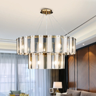 Living room home decor double layer led luxury crystal round chandelier lighting(WH-CY-228)