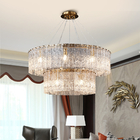 Living room home decor double layer led luxury crystal round chandelier lighting(WH-CY-228)