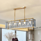 Luxury home decor lamp living room chandelier rectangle modern led crystal chandelier ceiling light(WH-CY-229)