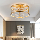 Copper modern chadelier living room bedroom crystal led brass ceiling light(WH-CA-70)