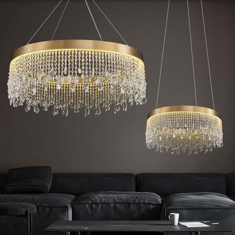 Modern oval crystal chandelier Crystal Light Kitchen Fixture Led Modern Home Decor Staircase Lighting(WH-CY-168)