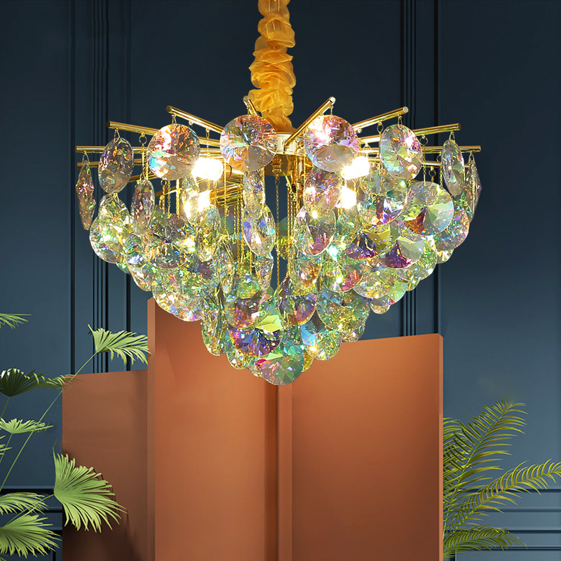 Creative Colorful Crystal Chandelier For Living Dining Room Led Home k9 crystal chandelier(WH-CY-223)