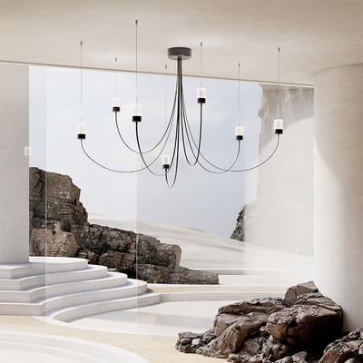 Nordic led black spider chandeleir minimalist design dining room decoration Moooi Gravity Chandelier(WH-MI-337)