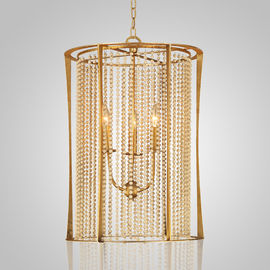 Primitive wood cage chandelier with wood bead (WH-CI-23)