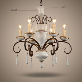 Antique Rustic wood and iron chandelier (WH-CI-29)