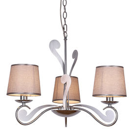 Elegant grey fabric chrome shade Chandelier for home Lighting (WH-MI-09)