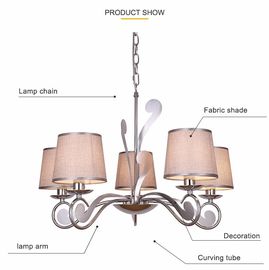 Elegant grey fabric chrome shade Chandelier for home Lighting (WH-MI-09)