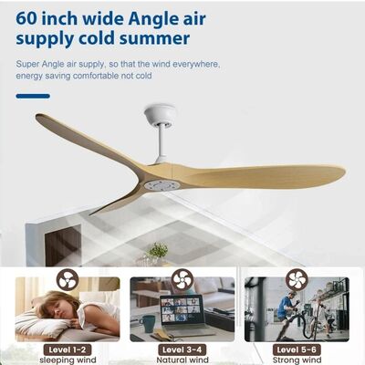 42 52 60 Inch Ceiling Fan Industrial ABS Ventilator Blower Retro Large wood Fans with lamp (WH-VLL-27)