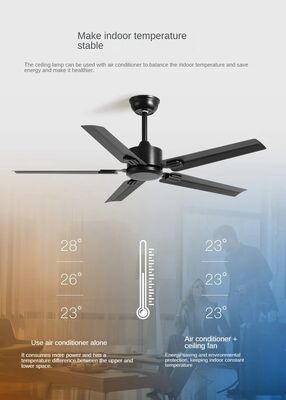 Dimming Energy-Saving And Silent Dining Room Fan Light Stainless Steel High Wind Ceiling Fan Light  (WH-VLL-32)