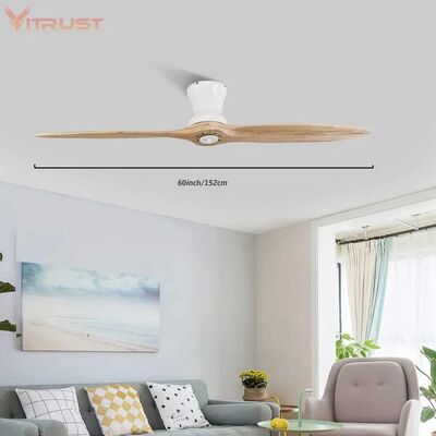Dimmable ceiling fan with LED Light 60 inch Indoor wood Two-Blade Ceiling Fan light(WH-VLL-40)