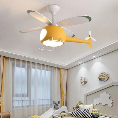 Kids Bedroom Home Flying Plane Ceiling fan With Led Light Remote Control Airplane Ceiling Fan Lamp(WH-CLL-56)