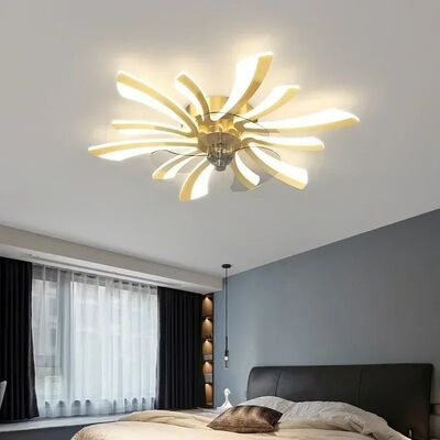 Remote Control Living Dining Table Room Bedrooms Fan Lighting Fixtures Petals led Ceiling fan light(WH-CLL-57)