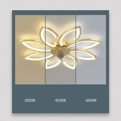 Remote Control Living Dining Table Room Bedrooms Fan Lighting Fixtures Petals led Ceiling fan light(WH-CLL-57)