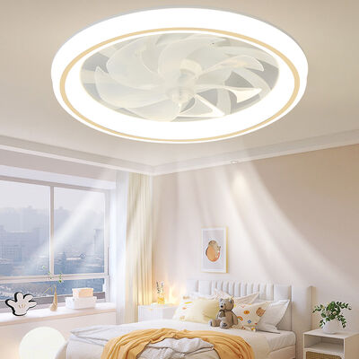 Modern and Simple Home Intelligent Remote Control Restaurant LED Round Acrylic ceiling Fan Light(WH-CLL-59)