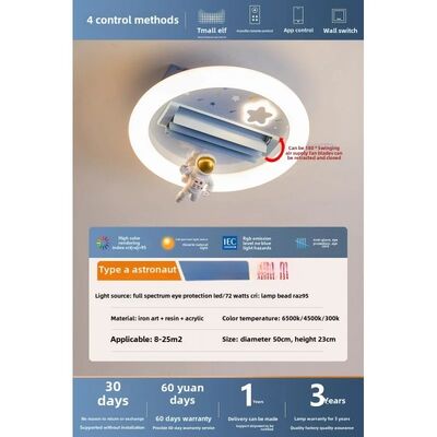 Bedroom Astronaut Cute Bunny Kids Room 180° Swing Supply Supply Bladeless Fan Light (WH-CLL-65)
