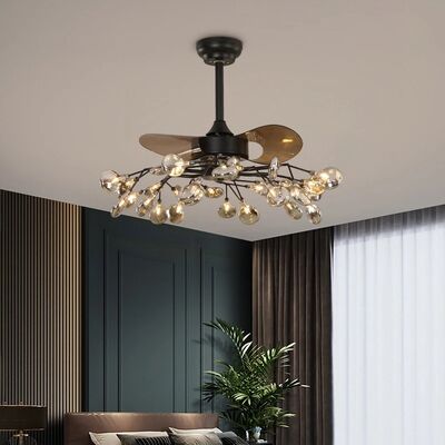 RC dimmable rotated forward and reverse for living room Branch firefly ceiling fan lamp(WH-CLL-66)