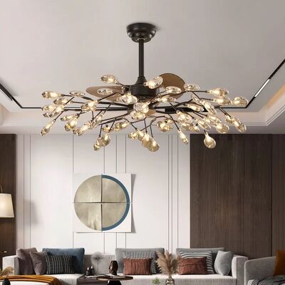 RC dimmable rotated forward and reverse for living room Branch firefly ceiling fan lamp(WH-CLL-66)