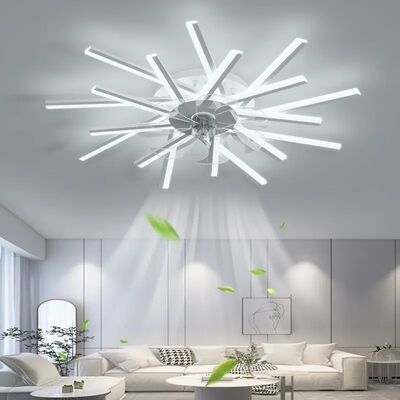 Bedroom Remote Control Reversible Blades Fans Led Invisible branch Ceiling Fan Lamp (WH-CLL-79)