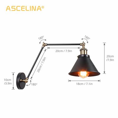 American country Retro Industrial Adjustable led Foldable metal wall lights (WH-VR-116)