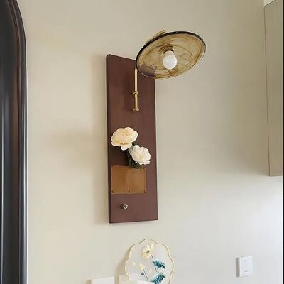 Japan Retro  Art Iron Glass Wood LED Decor Wall Lamp (WH-VR-127)