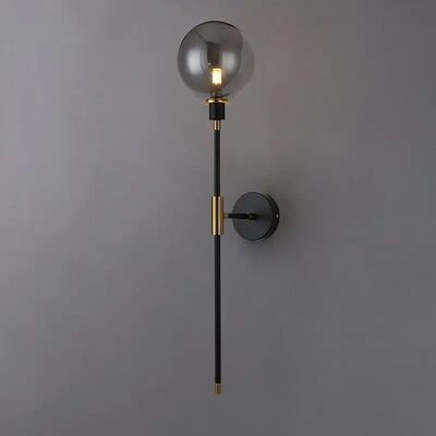 Home Bedside Wall Light Fixtures Black Iron Glass Ball Wall Lamps(WH-VR-152)