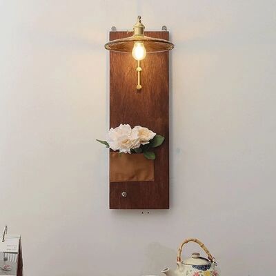 Art Creative Bedroom Foyer Lighting Japan Retro Glass Wood Wall Lamp(WH-VR-155)