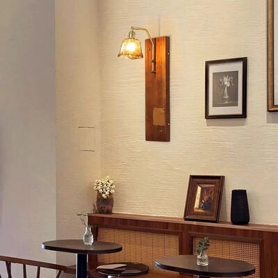 Art Creative Bedroom Foyer Lighting Japan Retro Glass Wood Wall Lamp(WH-VR-155)