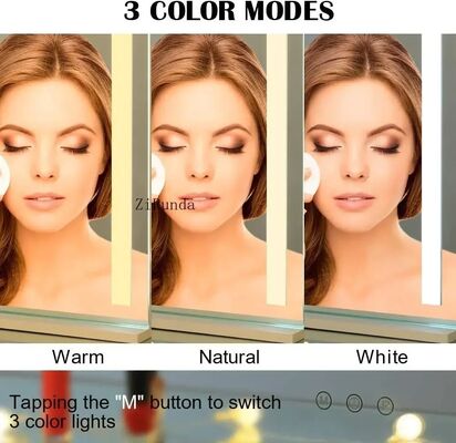 Makeup Mirror with 10X Magnification and Smart Touch Dimmable 3 Modes 360° Rotation White Vanity Mirror with Lights (WH-MR-72)