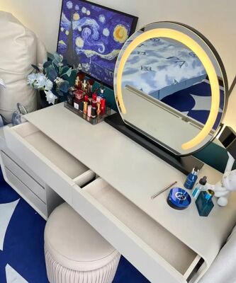 15X Magnification Smart Touch Dimmable 3 Modes 360° Rotation LED Round Makeup Vanity Mirror with Lights Mirror(WH-MR-79)