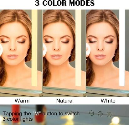 15X Magnification Smart Touch Dimmable 3 Modes 360° Rotation LED Round Makeup Vanity Mirror with Lights Mirror(WH-MR-79)