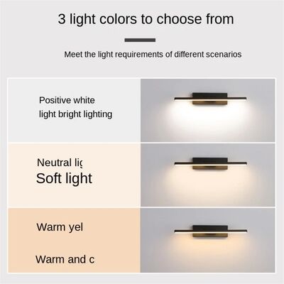 330° Rotatable LED Wall Light Minimalist black Bathroom Strip mirror front light(WH-MR-81)