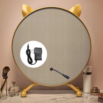 adjustable three levels light and mirror angle Desktop Smart LED cat ear make-up mirror light (WH-MR-94)