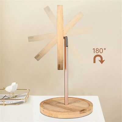 USB Rechargeable Detachable Wood Makeup Mirror With Light (WH-MR-98)