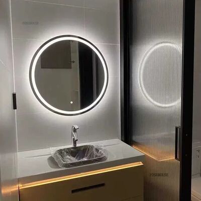 LED Round Smart Bath Mirrors Toilet Vanity Makeup Mirror with Light Anti-fog Touch Sensor Luminous Mirrors(WH-MR-100)
