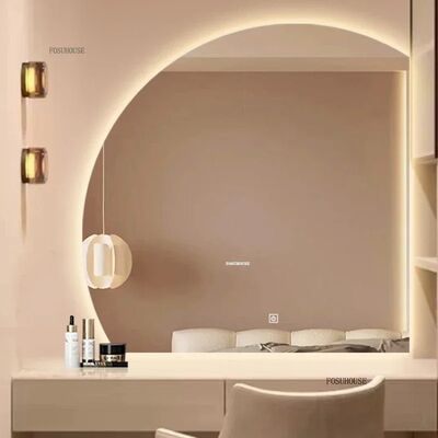 Nordic Semicircular Bath Mirrors Wall-mounted Smart Mirrors with lamp(WH-MR-103)