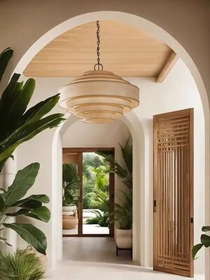 Living Dining Bedroom B&B Decoration Home Pendant Lights Indoor Lighting Fixtures Japan Style Wabi Sabi Fabric Chandelier (WH-VP-303)