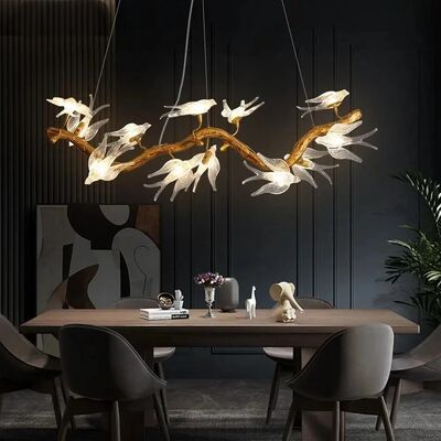 Luxury Branch Chandelier Glass Bird Crystal Led Ceiling Chandelier For Dining Room Bedroom Hotel Vintage Living Room Chandelie (WH-VP-314)