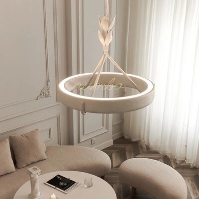 French Classical Led Chandelier White Resin Gypsum Rounded Pendant lamp Vintage Chandelier (WH-VP-315)
