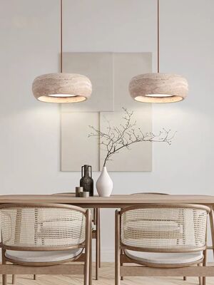 Japanese Wabi-Sabi Bedside Chandelier Cave Stone Restaurant Vestibule LED Pendant Light Vintage Creative Lamps (WH-VP-329)