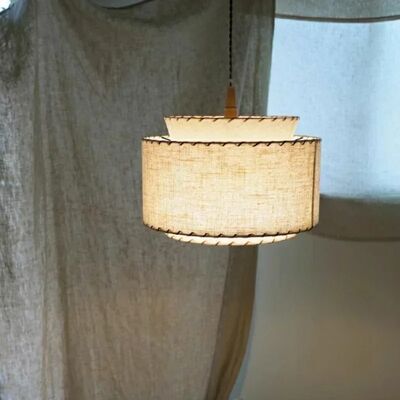 Retro Decoration Pendant Lights Japanese Wabi Sabi Fabric Round Chandelier (WH-VP-332)